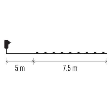 LED karácsonyi kültéri fényfüzér 75xLED/12,5m IP44 többszínű