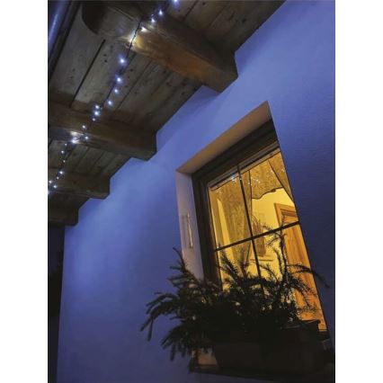 LED karácsonyi kültéri fényfüzér 80xLED/13m IP44 hideg fehér