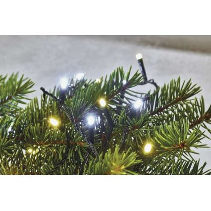 LED karácsonyi kültéri fényfüzér 80xLED/2 funkciós 13m IP44 meleg/hideg fehér