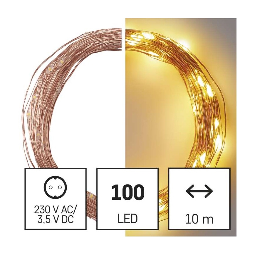 LED Karácsonyi kültéri lánc 100xLED/15m IP44 meleg fehér