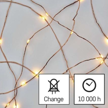 LED Karácsonyi kültéri lánc 100xLED/15m IP44 meleg fehér