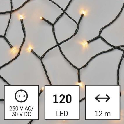 LED Karácsonyi kültéri lánc 120xLED/17m IP44 vintage