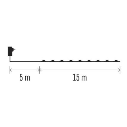 LED Karácsonyi kültéri lánc 150xLED/20m IP44 hideg fehér