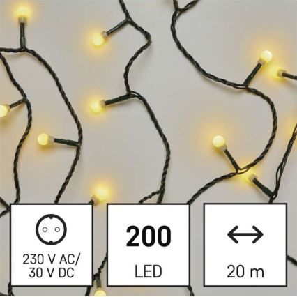 LED Karácsonyi kültéri lánc 200xLED/25m IP44 meleg fehér
