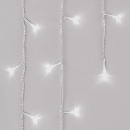 LED Karácsonyi kültéri lánc 300xLED/8 modes10m IP44 hideg fehér + távirányító