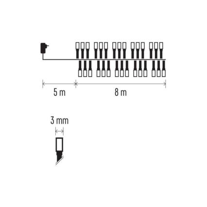 LED Karácsonyi kültéri lánc 400xLED/13m IP44 hideg fehér