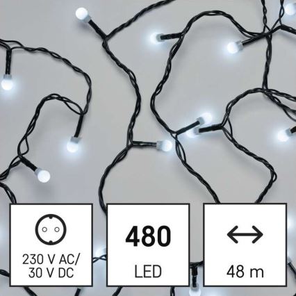 LED Karácsonyi kültéri lánc 480xLED/53m IP44 hideg fehér