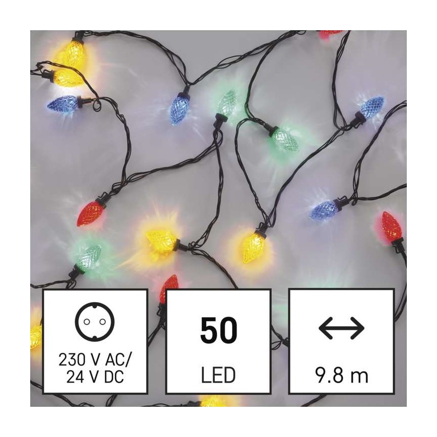 LED Karácsonyi kültéri lánc 50xLED/8 mód 14,8m IP44 többszínű