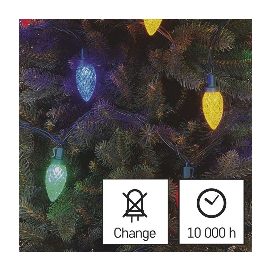 LED Karácsonyi kültéri lánc 50xLED/8 mód 14,8m IP44 többszínű