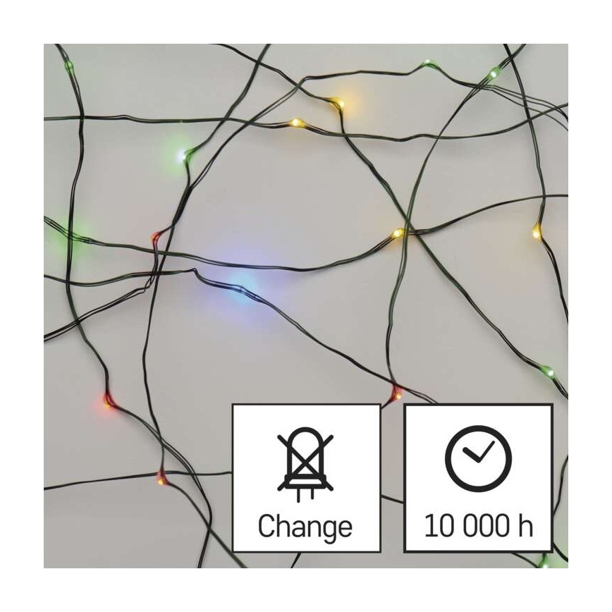 LED Karácsonyi kültéri lánc 75xLED/12,5m IP44 többszínű