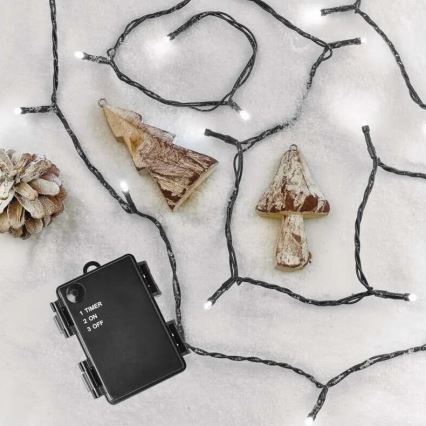 LED Karácsonyi kültéri lánc 80xLED/3xAA 6,1m IP44 hideg fehér