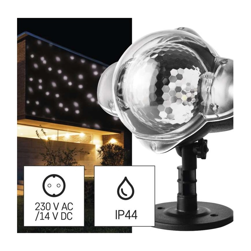 LED karácsonyi kültéri projektor LED/4W/230V IP44 hideg fehér