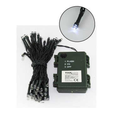 LED Karácsonyi lánc 10,8 m 100xLED/3xAA 6500 K