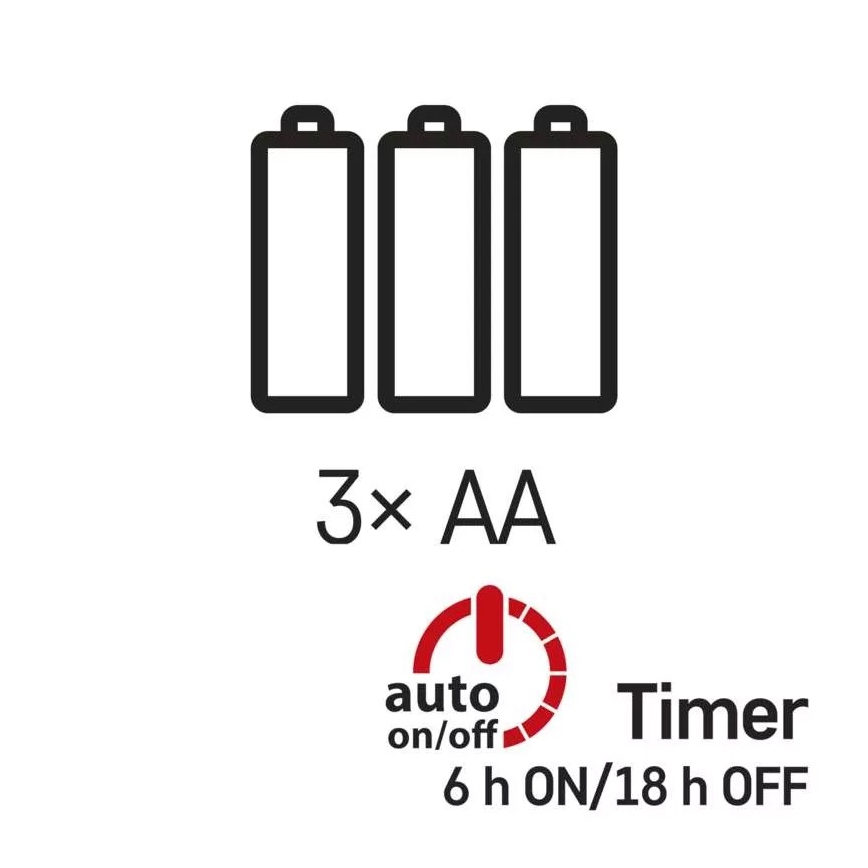 LED Karácsonyi lánc 100xLED/3xAA 2,7 m hideg fehér