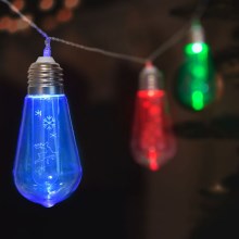 LED Karácsonyi lánc 10xLED/2xAA 2,2m többszínű