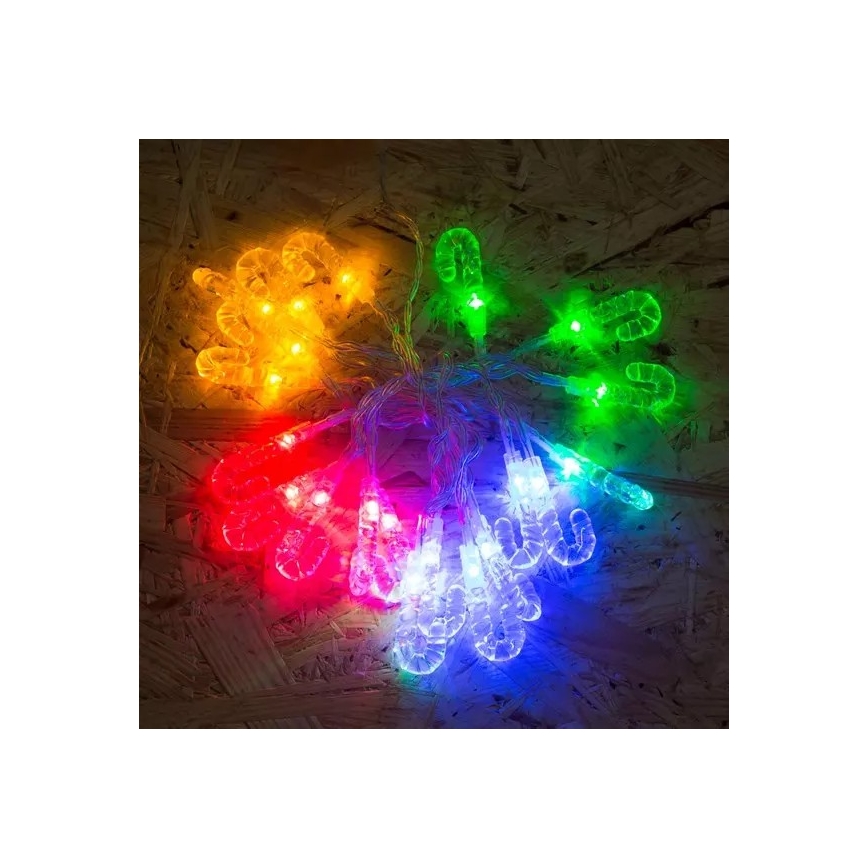 LED Karácsonyi lánc 20xLED 2,25m többszínű pálca