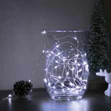 LED Karácsonyi lánc 50xLED/3xAA 5,25m hideg fehér