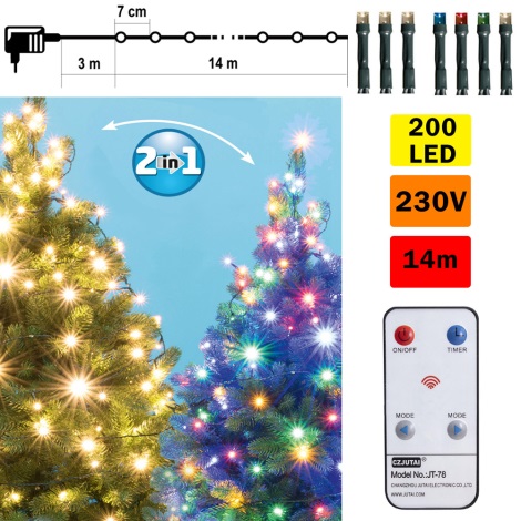LED Karácsonyi lánc távirányítóval LED/230V IP44
