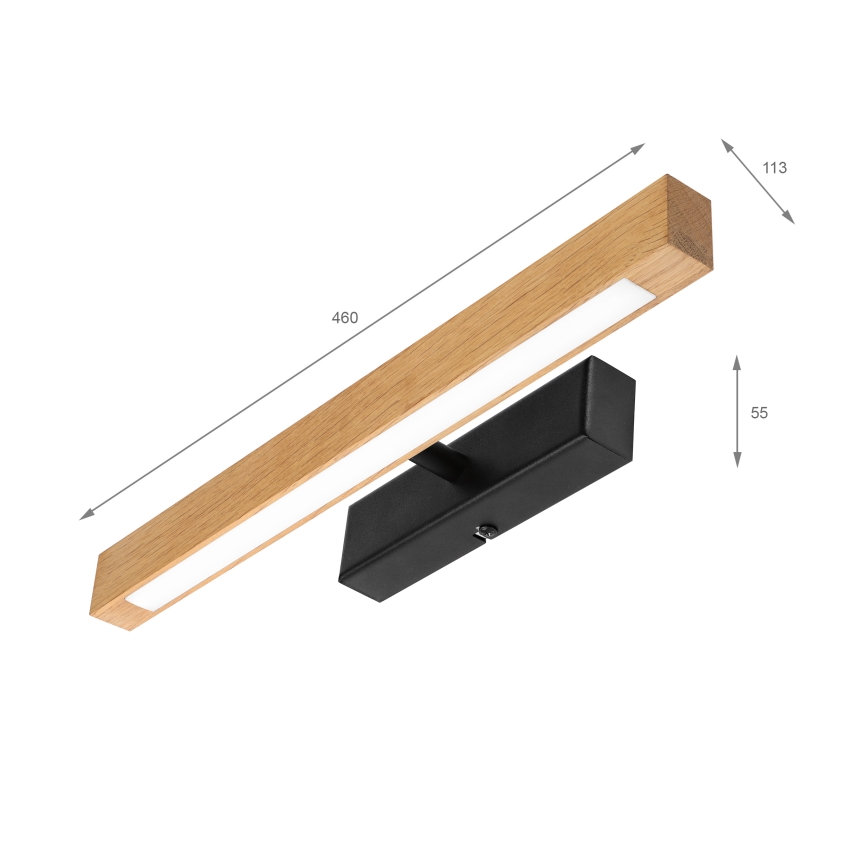 LED képvilágító lámpa VERDE LED/5,5W/230V 3000K 46 cm tölgy/fekete