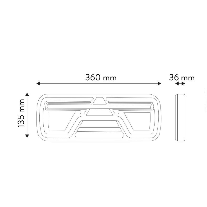 LED Kombinált lámpa dinamikus irányjelzővel LED/10-30V IP67 bal
