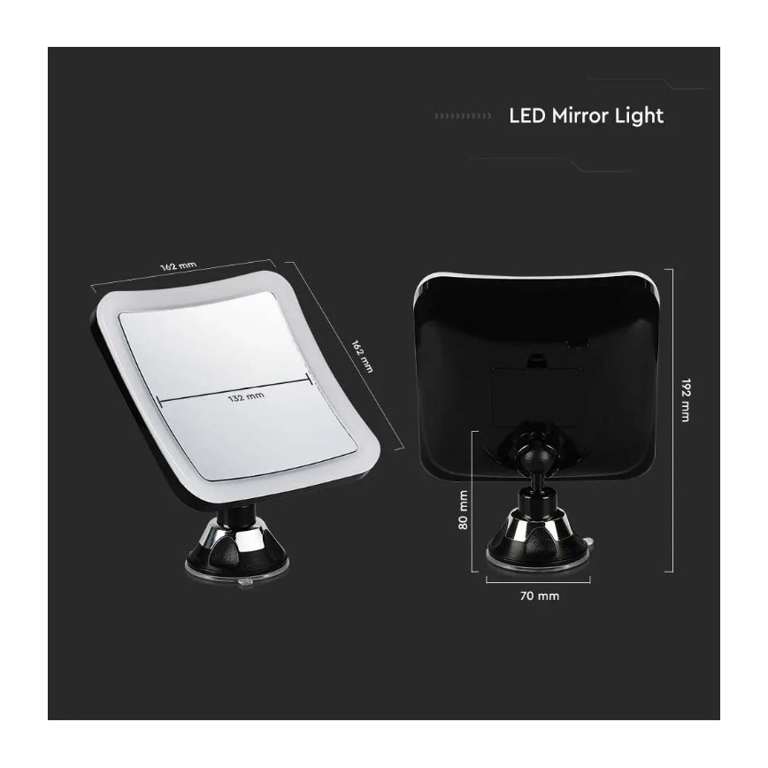 LED Kozmetikai tükör LED/3,2W/4,5V 3xAA IP44