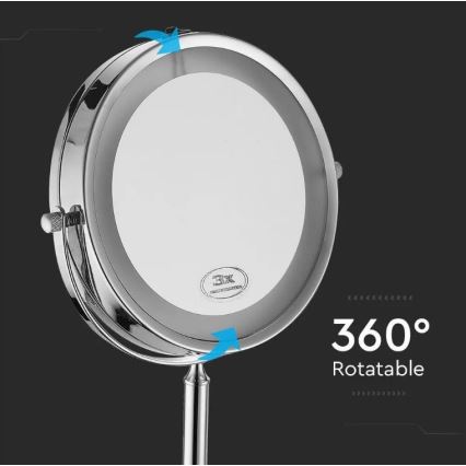 LED Kozmetikai tükör LED/3W/6V 4xAA IP44