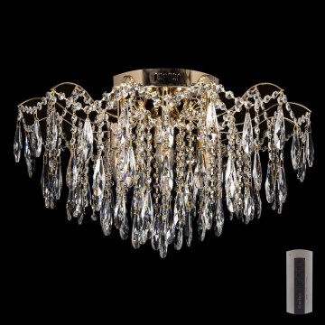 LED Kristály mennyezeti lámpa 6xE27/60W/230V + 6xLED/3W + távirányítóval