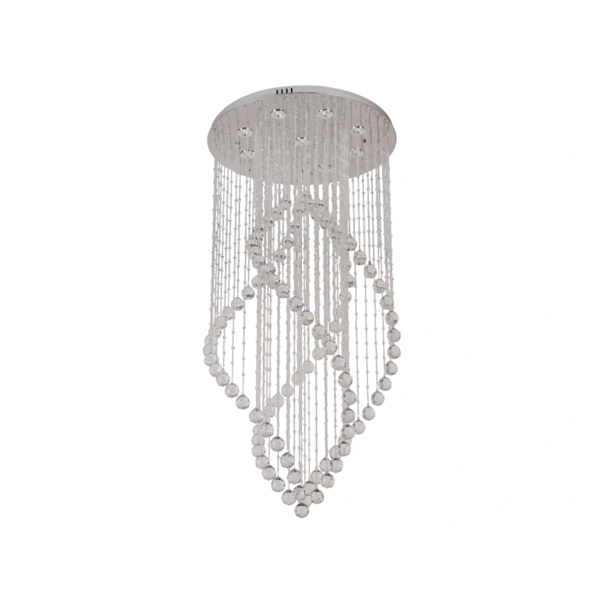 LED kristály mennyezeti lámpa NAURU LED/30W/230V átm. 60 cm fényes króm + távirányító