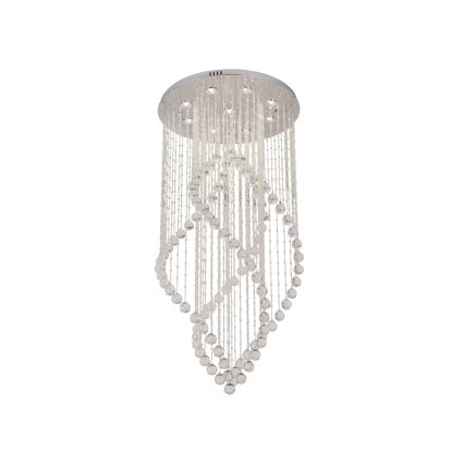 LED kristály mennyezeti lámpa NAURU LED/30W/230V átm. 60 cm fényes króm + távirányító