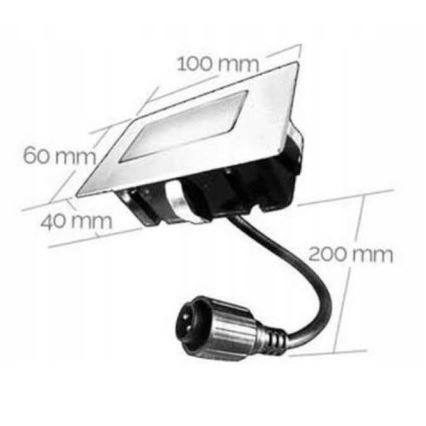 LED Kültéri beépített lámpa EASY CONNECT LED/2W/230V kék IP67 négyszögletes