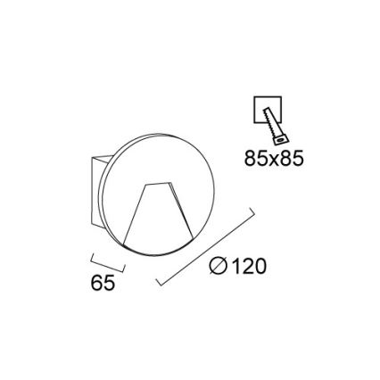 LED kültéri beépíthető lámpatest SPACE LED/4W/230V IP65 szürke
