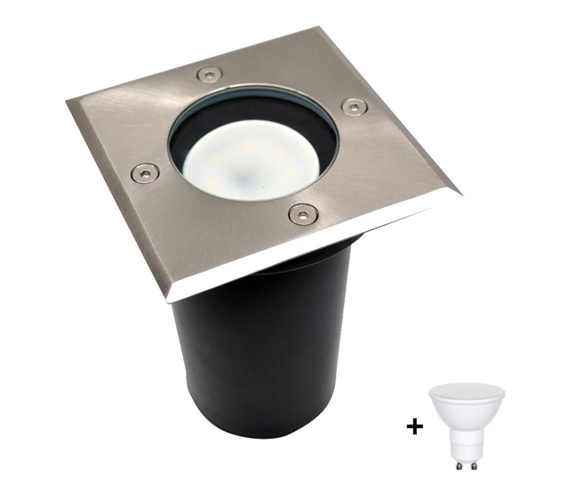 LED kültéri bejárati lámpa 1xGU10/6W/230V IP44 matt króm BW0032+WJ0094
