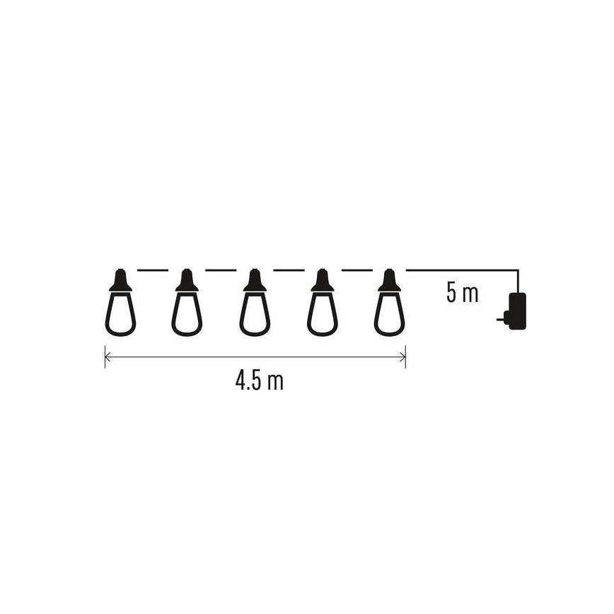 LED kültéri dekorációs fényfüzér 100xLED/9,5m IP44