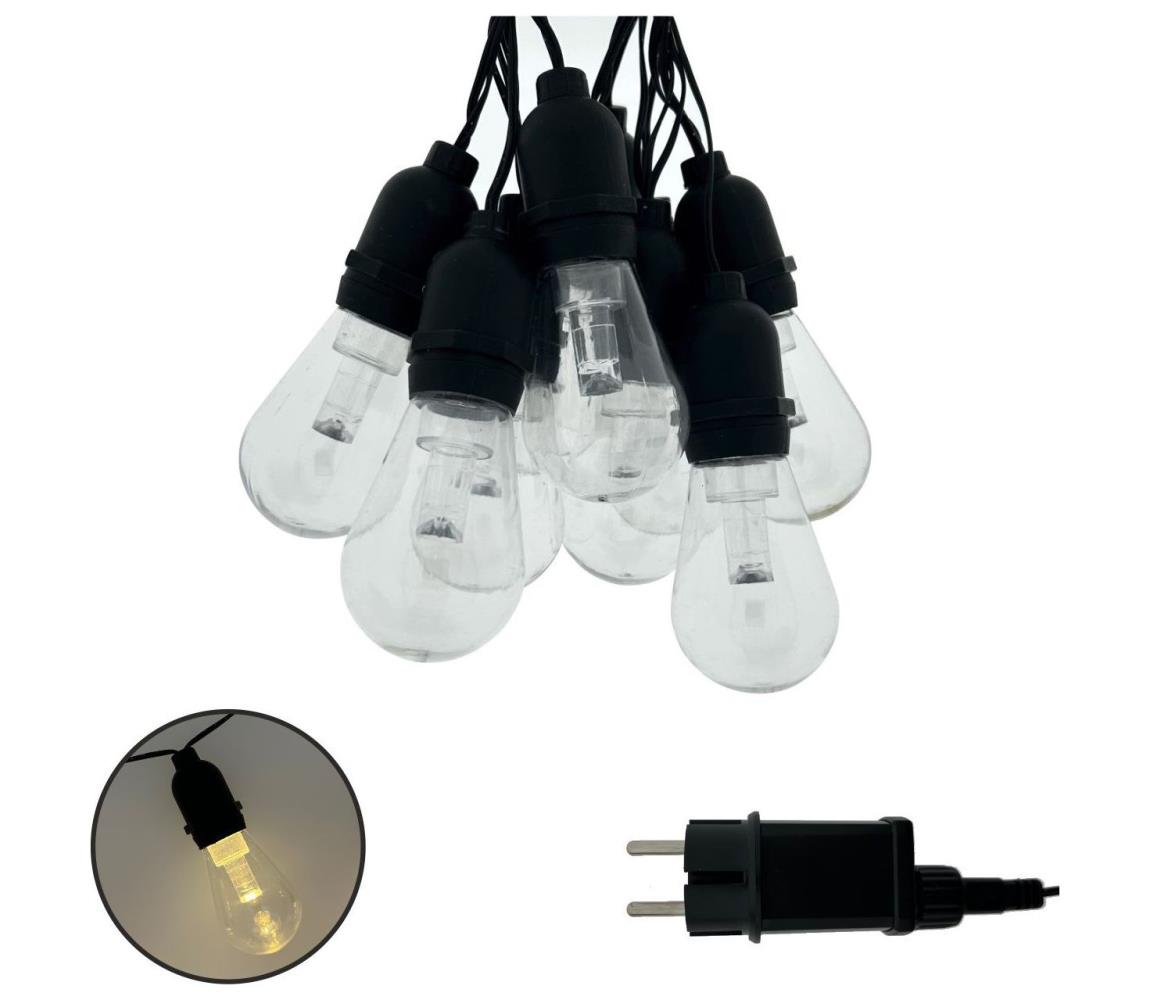 LED kültéri dekorációs fényfüzér 10xLED/0,15W/230V 3,8 m IP44 fekete 034 0001078