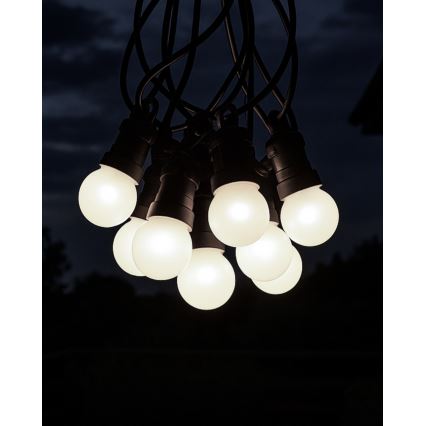 LED kültéri dekorációs fényfüzér 10xLED/0,36W/230V 4,5 m IP44 fekete