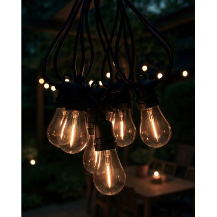 LED kültéri dekorációs fényfüzér 10xLED/0,36W/230V 8 m IP44 fekete