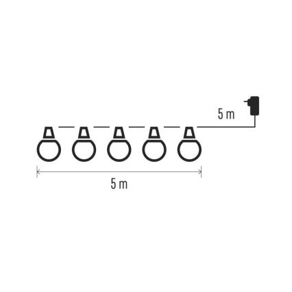LED kültéri dekorációs fényfüzér 10xLED/10m IP44 átlátszó