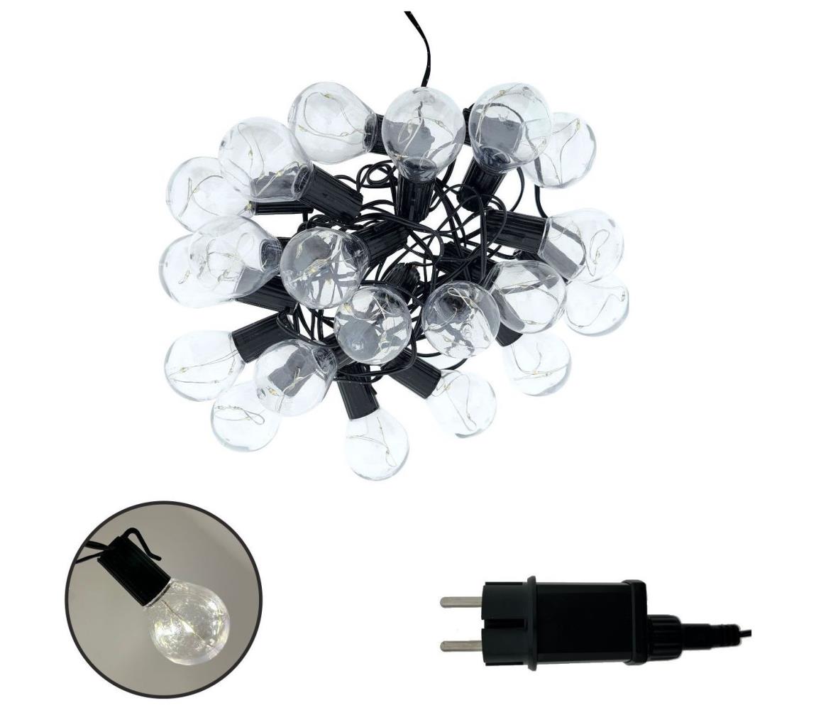 LED kültéri dekorációs fényfüzér 20xLED/0,075W/230V 5,8 m IP44 fekete 034 0001077