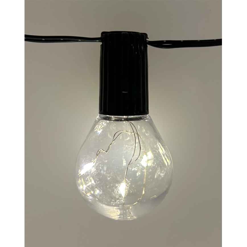 LED kültéri dekorációs fényfüzér 20xLED/0,075W/230V 5,8 m IP44 fekete