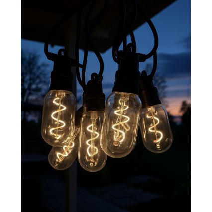 LED kültéri dekorációs fényfüzér 6xLED/0,6W/230V 4,5 m IP44 fekete