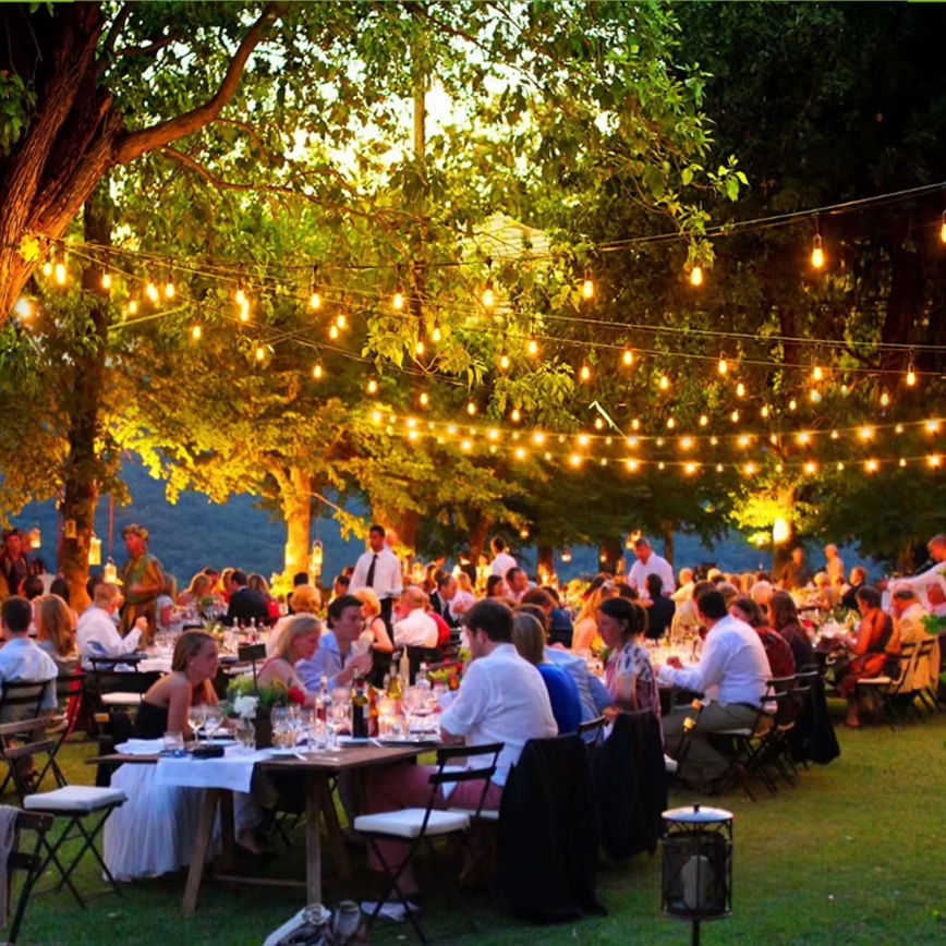 LED Kültéri dekorációs lánc 10xE27/1W/230V 10 m IP65 fekete