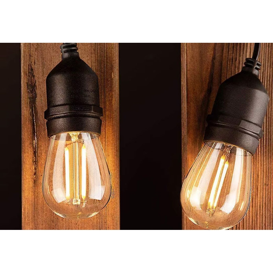 LED Kültéri dekorációs lánc 10xE27/1W/230V 10 m IP65 fekete