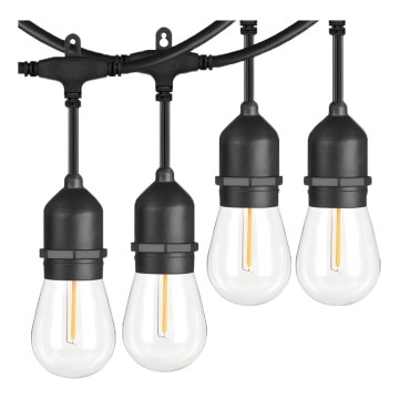 LED Kültéri dekorációs lánc 20xE27/1W/230V 20 m IP65 fekete