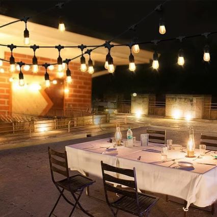 LED Kültéri dekorációs lánc 20xE27/1W/230V 20 m IP65 fekete