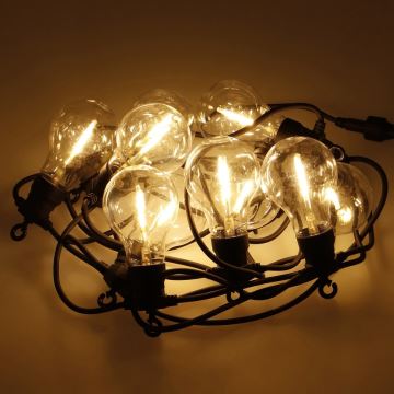LED Kültéri dekoratív lánc 10xA60 7,5m IP44 meleg fehér