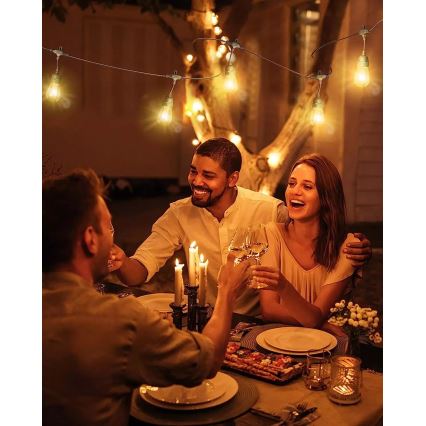 LED Kültéri dekoratív lánc BAJA ST64 10xE27/1W/230V 10,9m IP44 meleg fehér