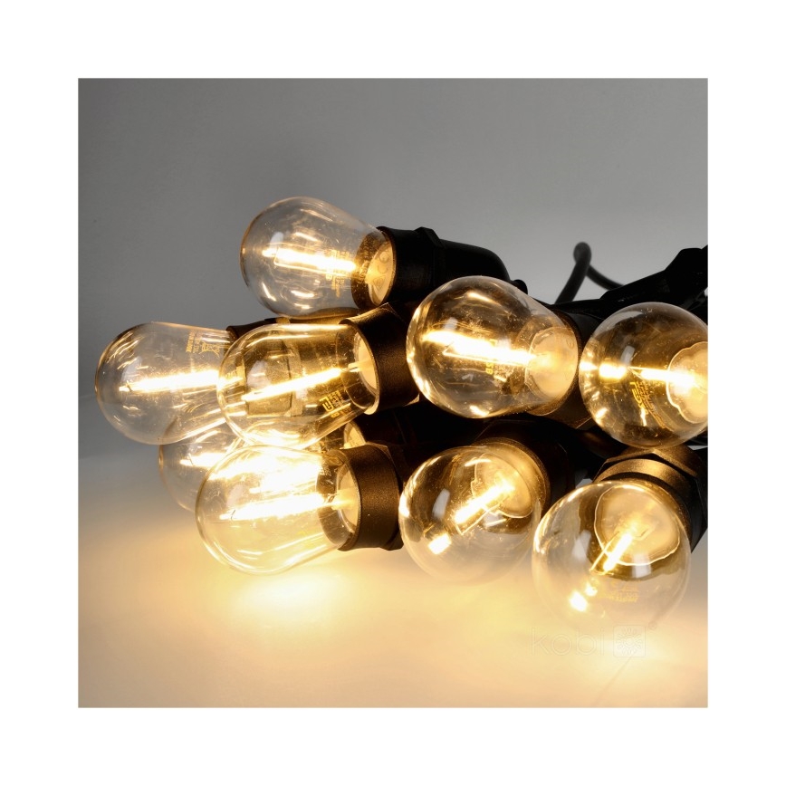 LED Kültéri dekoratív lánc BAJA ST64 10xE27/1W/230V 10,9m IP44 meleg fehér
