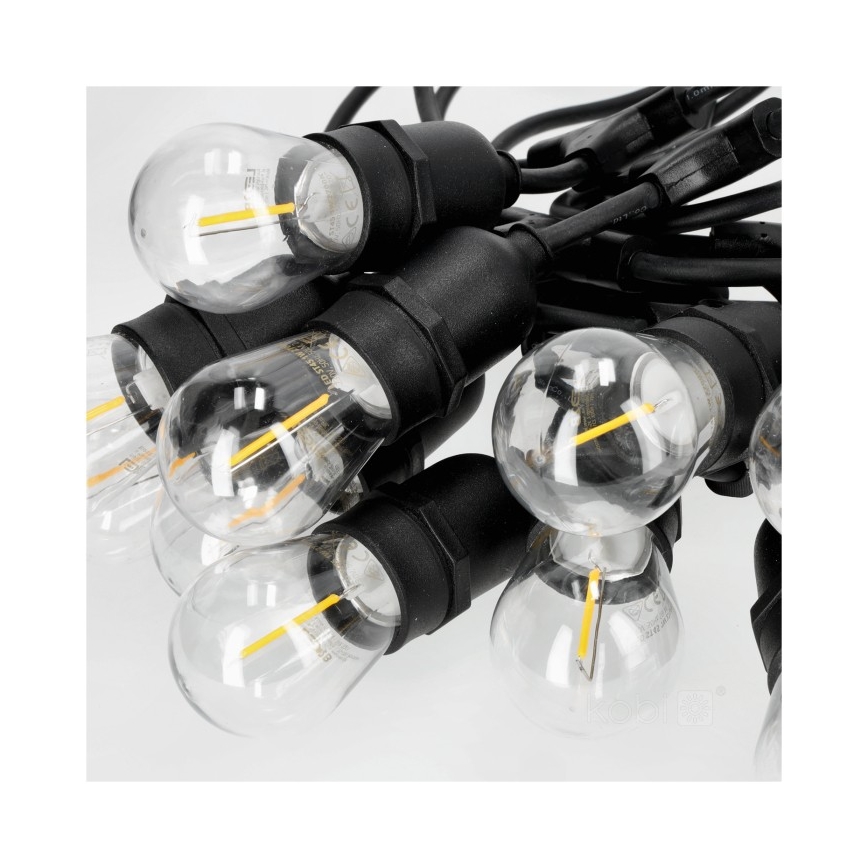 LED Kültéri dekoratív lánc BAJA ST64 20xE27/1W/230V 10,9m IP44 meleg fehér