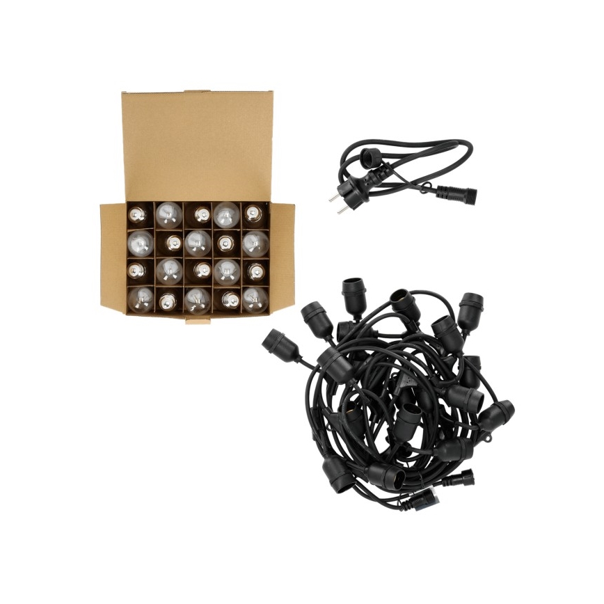 LED Kültéri dekoratív lánc BAJA ST64 20xE27/1W/230V 10,9m IP44 meleg fehér