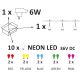 LED Kültéri dekoratív lánc PARTY NEON 7,6 m 10xE27/0,6W/36V IP44